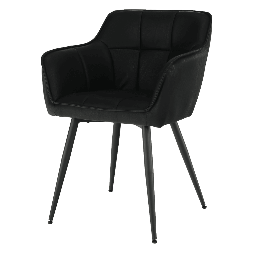 Fotoliu de design, negru, piele eco DELUXE/metal, 56x53.5x79 cm Kondela