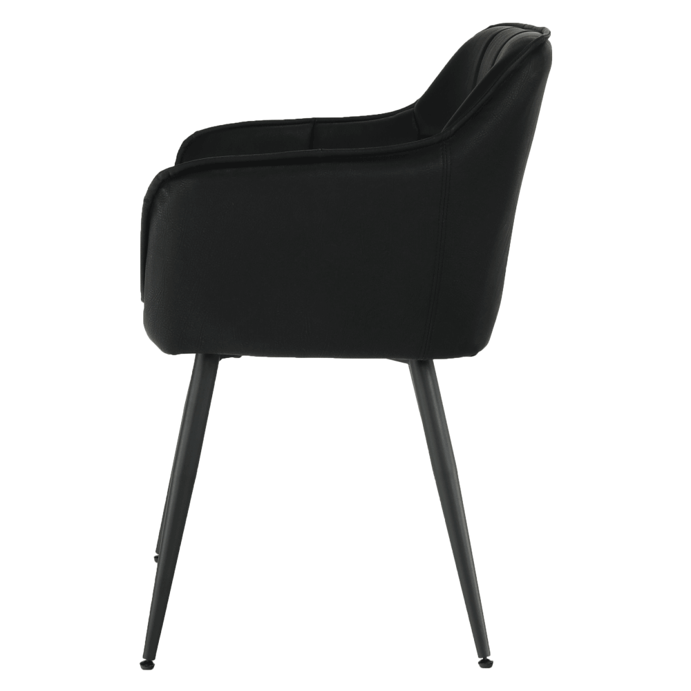 Fotoliu de design, negru, piele eco DELUXE/metal, 56x53.5x79 cm Kondela