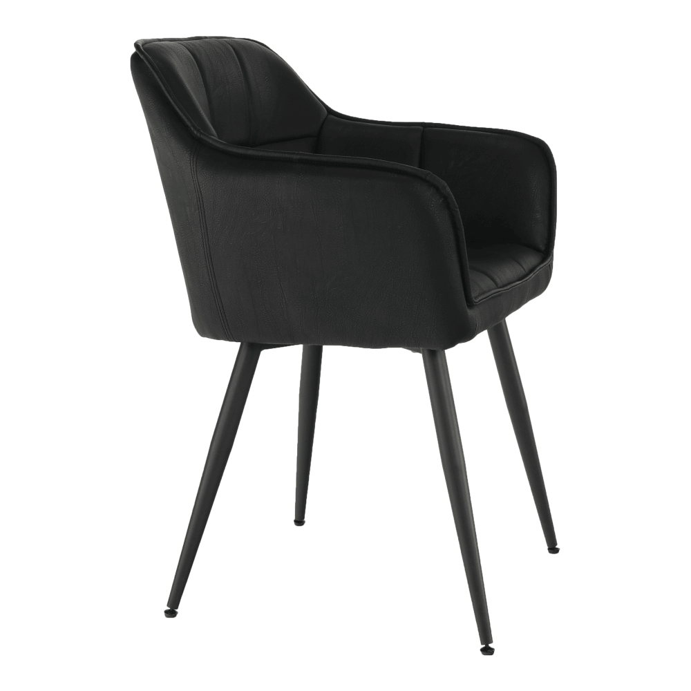 Fotoliu de design, negru, piele eco DELUXE/metal, 56x53.5x79 cm Kondela