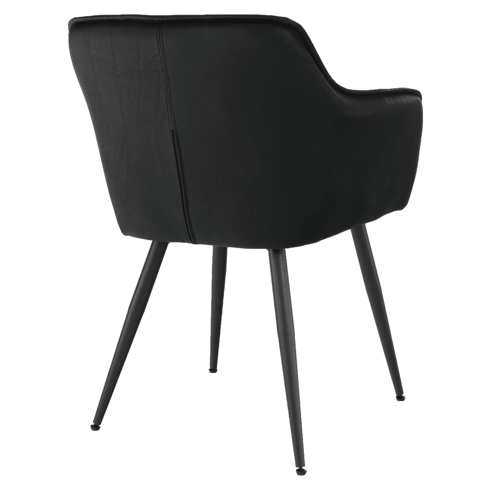 Fotoliu de design, negru, piele eco DELUXE/metal, 56x53.5x79 cm Kondela
