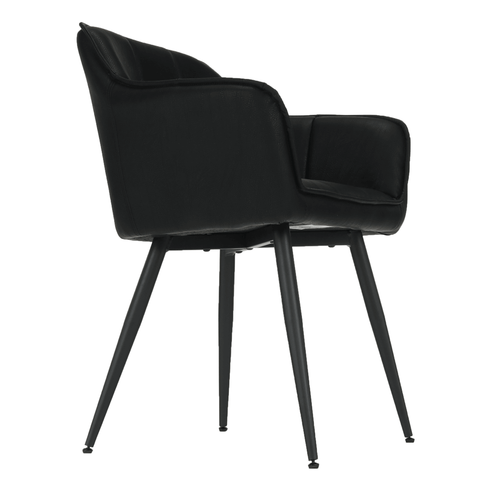 Fotoliu de design, negru, piele eco DELUXE/metal, 56x53.5x79 cm Kondela