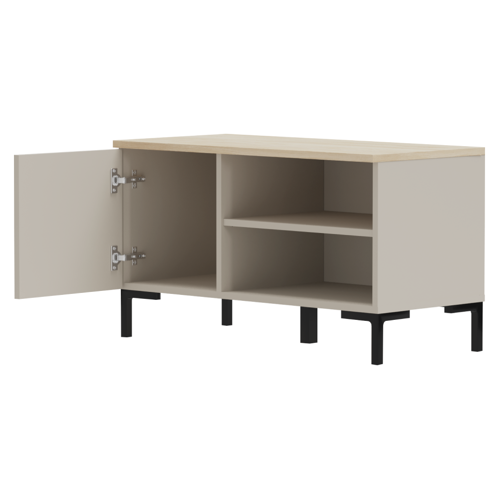 Pantofar GRADO, gri-maroniu Taupe/stejar silverjack, 85x40.7x49 cm Kondela
