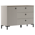 Comodă DOMCA, gri-maro Taupe/silverjack, 1 ușă și 3 sertare, 120 cm Kondela