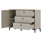 Comodă DOMCA, gri-maro Taupe/silverjack, 1 ușă și 3 sertare, 120 cm Kondela