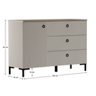 Comodă DOMCA, gri-maro Taupe/silverjack, 1 ușă și 3 sertare, 120 cm Kondela
