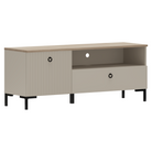 Comodă TV DOMCA, gri-maro Taupe/silverjack, 1 ușă, 135 cm Kondela