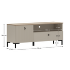 Comodă TV DOMCA, gri-maro Taupe/silverjack, 1 ușă, 135 cm Kondela