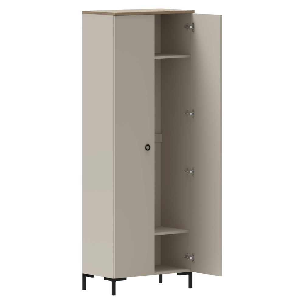 Dulap, gri-maroniu Taupe/stejar silverjack, DOMCA 2D Kondela