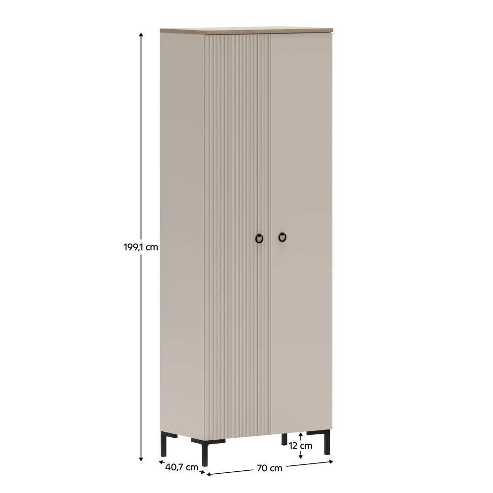 Dulap, gri-maroniu Taupe/stejar silverjack, DOMCA 2D Kondela