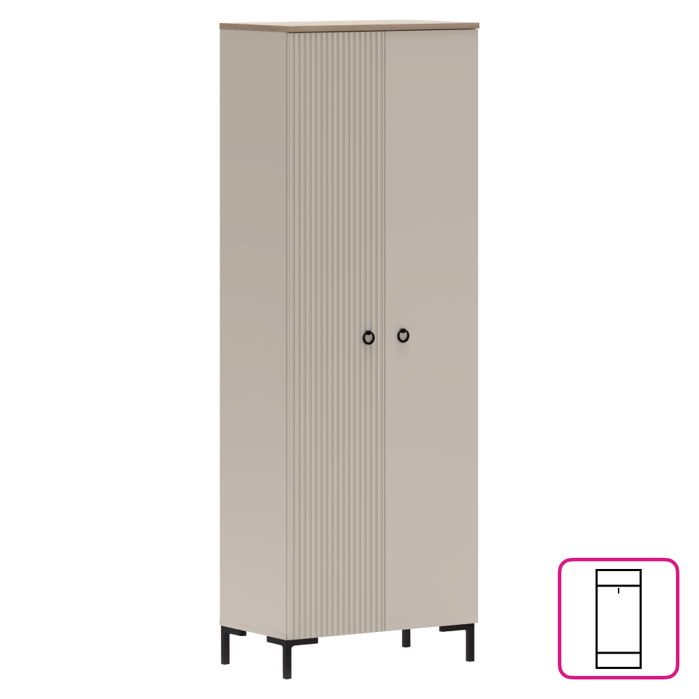 Dulap, gri-maroniu Taupe/stejar silverjack, DOMCA 2D Kondela