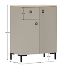 Comodă DOMCA, gri-maro Taupe/silverjack, 2 uși și 1 sertar, 70 cm Kondela