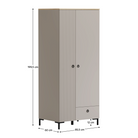 Dulap, gri-maroniu Taupe/stejar silverjack, DOMCA 2D1S Kondela