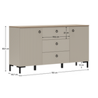 Comodă DOMCA, gri-maro Taupe/silverjack, 2 uși și 3 sertare, 150 cm Kondela