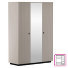 Dulap cu oglindă, gri-maroniu Taupe/stejar silverjack, DOMCA 3D Kondela