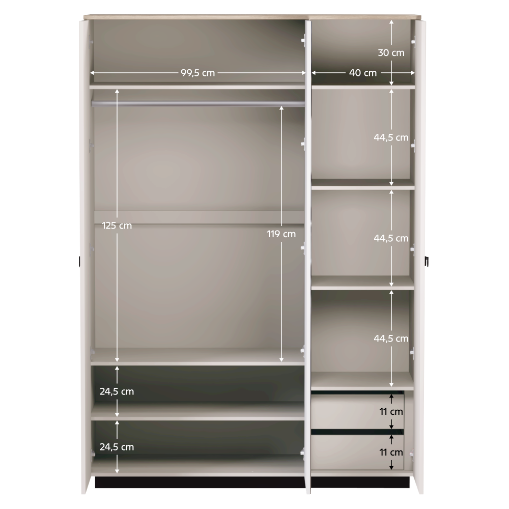 Dulap cu oglindă, gri-maroniu Taupe/stejar silverjack, DOMCA 3D Kondela