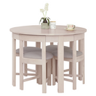 Set de sufragerie 1+4, lemn masiv, alb model lemn /gri-bej, DOMIO Kondela