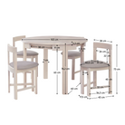 Set de sufragerie 1+4, lemn masiv, alb model lemn /gri-bej, DOMIO Kondela