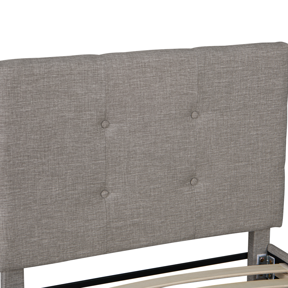 Pat cu spațiu de depozitare, gri deschis, 90x200, 94x209.5x101.5 cm Kondela