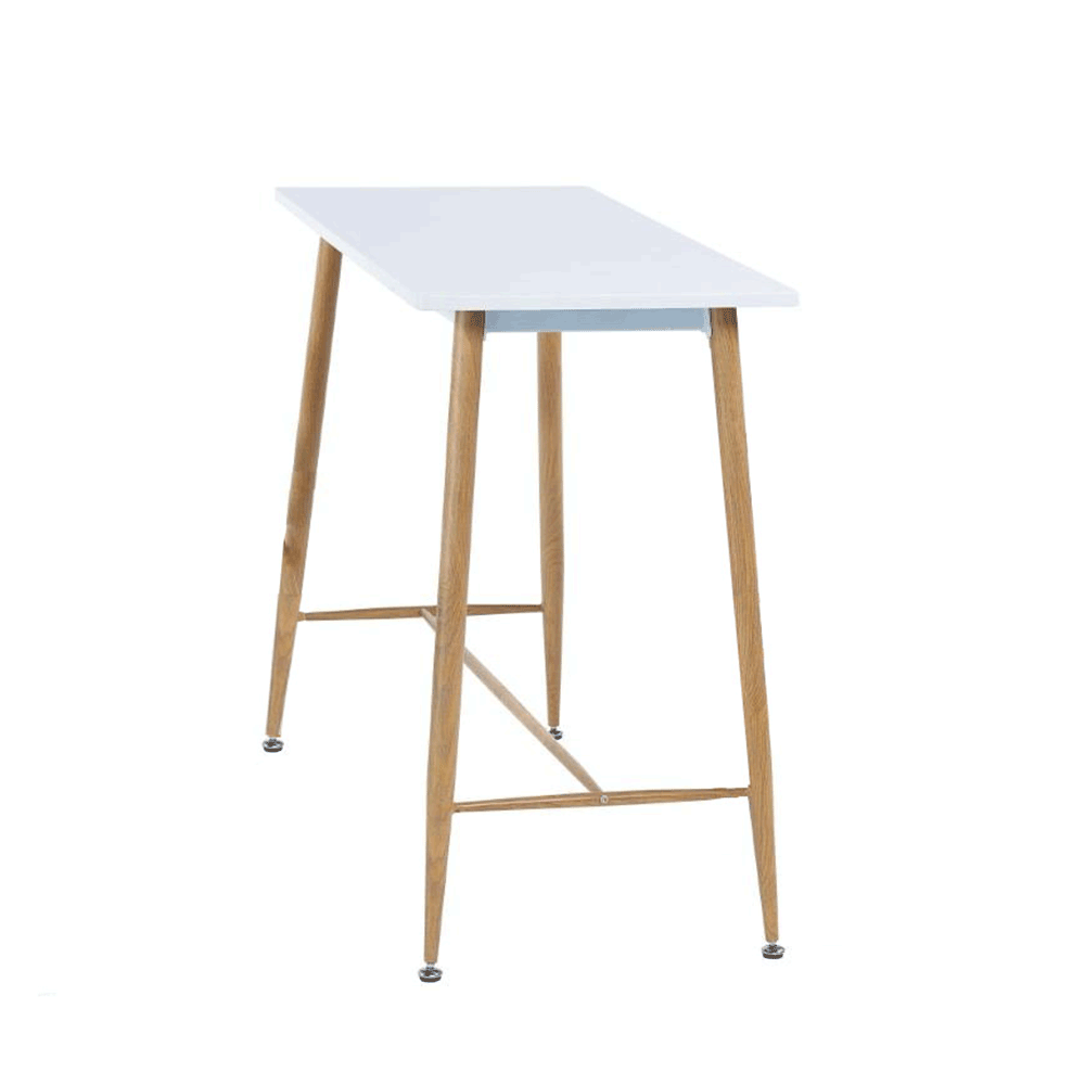 Masă de bar, alb / fag, MDF / metal, 110x50 cm, 110x50x90 cm Kondela