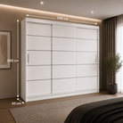Dressing FIRENZE alb cu uși culisante, cu sau fără oglindă, PAL 18 mm, 240x60x200 cm Arboteca