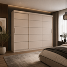 Dressing FIRENZE cașmir deschis cu uși culisante, cu sau fără oglindă, PAL 18 mm, 240x60x200 cm Arboteca