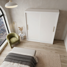 Dressing MENAGGIO alb cu 2 uși culisante, PAL melaminat 18 mm, 160x60x200 cm Arboteca