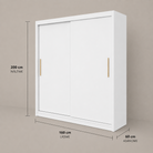 Dressing MENAGGIO alb cu 2 uși culisante, PAL melaminat 18 mm, 160x60x200 cm Arboteca