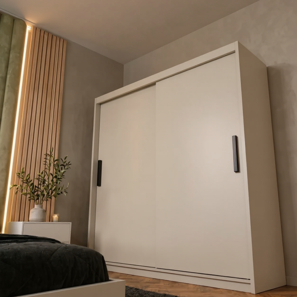 Dressing MENAGGIO cașmir deschis cu 2 uși culisante, PAL melaminat 18 mm, 160x60x200 cm Arboteca