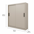 Dressing MENAGGIO cașmir deschis cu 2 uși culisante, PAL melaminat 18 mm, 160x60x200 cm Arboteca