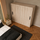 Dressing MENAGGIO sonoma cu 2 uși culisante, PAL melaminat 18 mm, 160x60x200 cm Arboteca