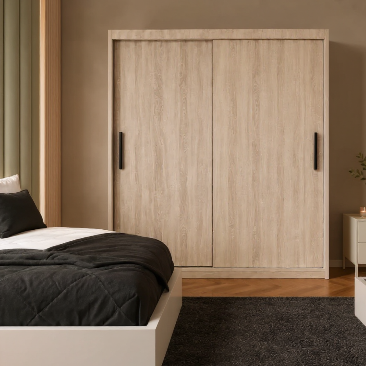 Dressing MENAGGIO sonoma cu 2 uși culisante, PAL melaminat 18 mm, 160x60x200 cm Arboteca