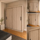 Dressing MENAGGIO sonoma cu 2 uși culisante, PAL melaminat 18 mm, 160x60x200 cm Arboteca