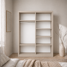 Dressing PRAIANO cașmir cu 2 uși culisante și oglindă, PAL 18 mm, 160x60x200 cm Arboteca