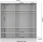 Dulap cu cinci usi Piano , Iluminare LED , Alb lucios , 232 cm latime Arboteca