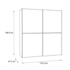Dulap Cliff cu usi glisante , 170 cm latime Arboteca