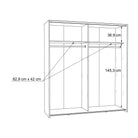 Dulap Cliff cu usi glisante , 170 cm latime Arboteca