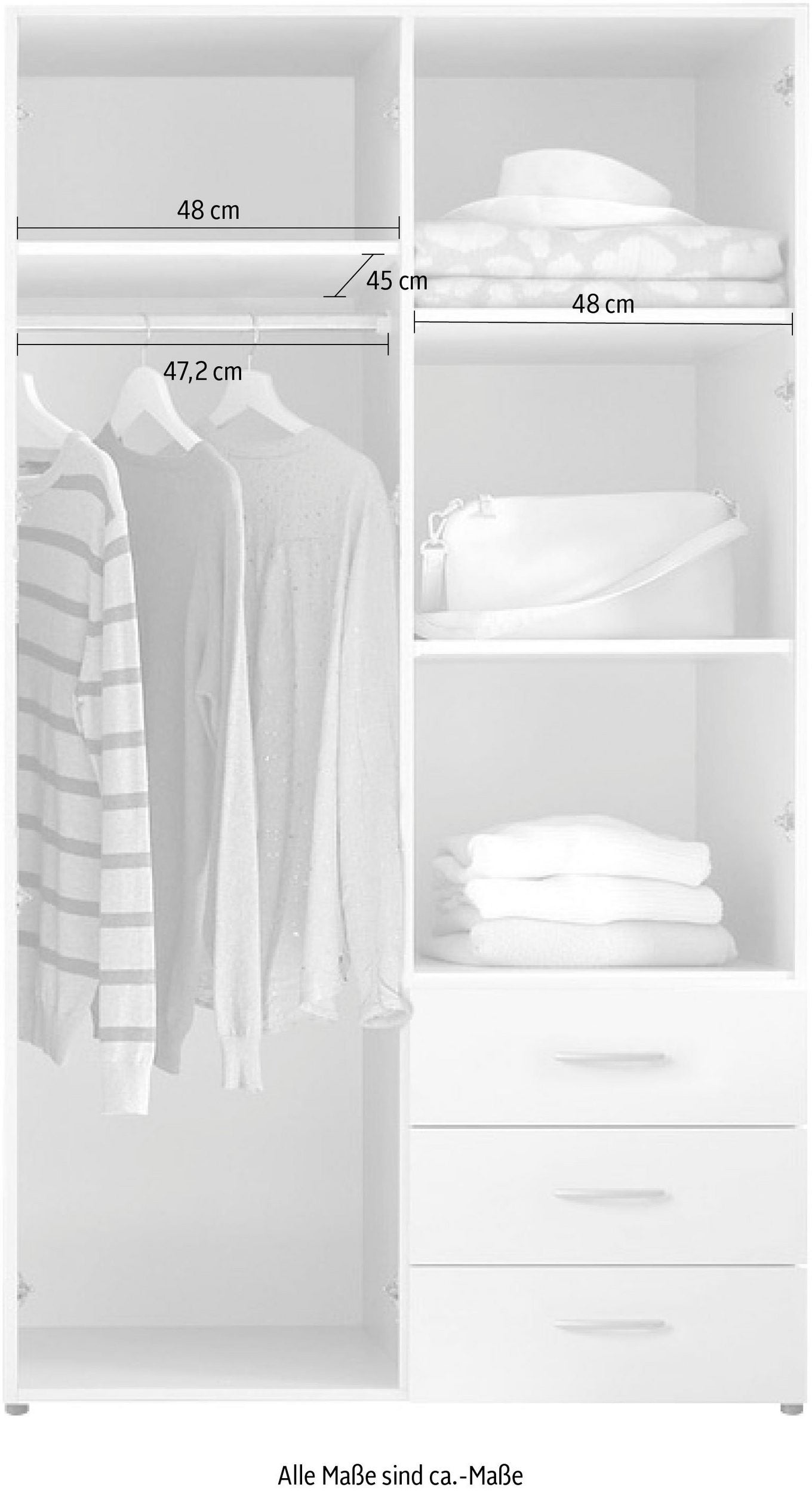 Dulap Harry, Alb, 101 cm latime Arboteca