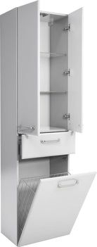 Dulap de baie Quickset , cos pentru rufe integrat , Alb lucios , 50 cm latime Arboteca
