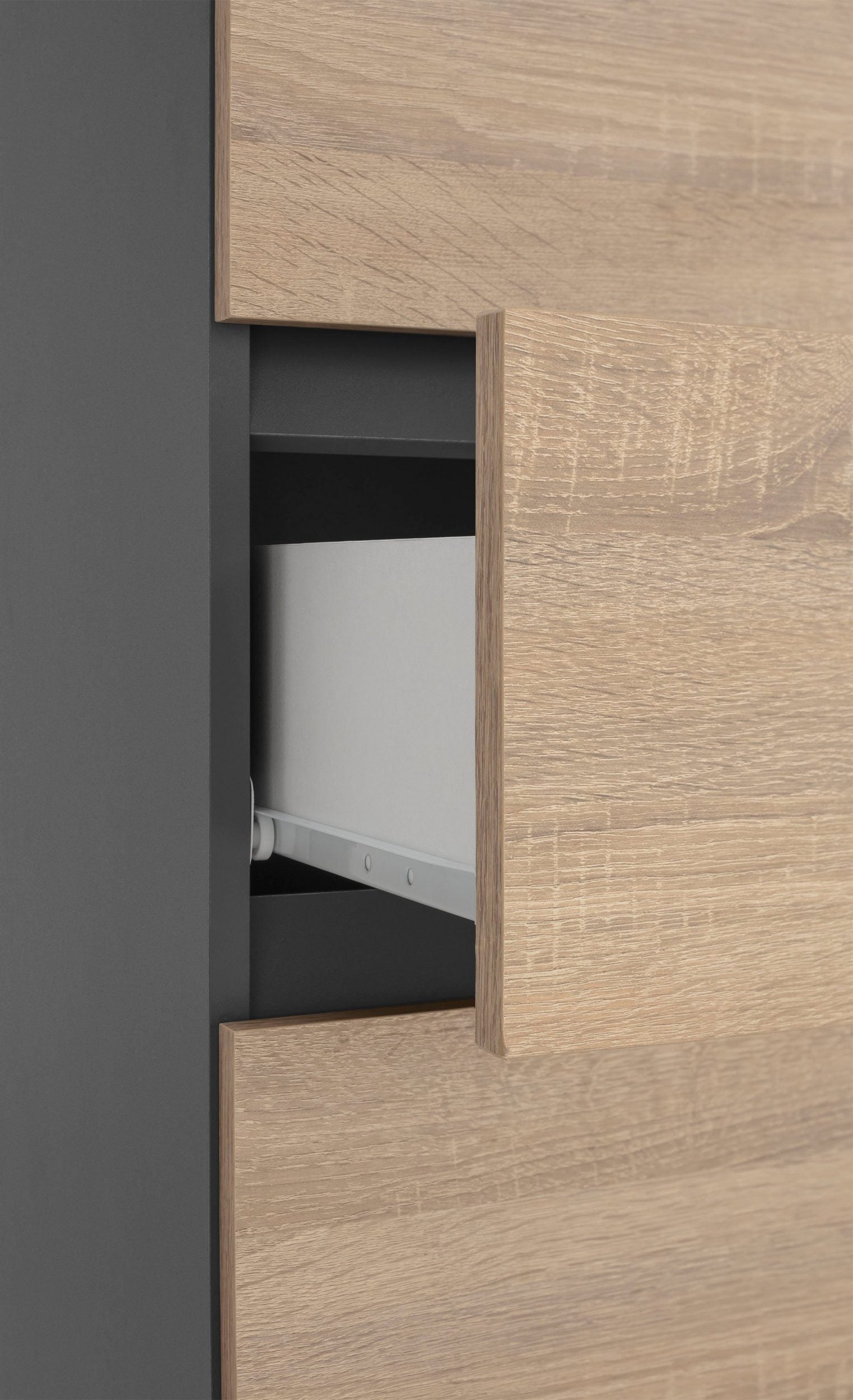 Dulap inalt pentru baie Wisla, Gri-Stejar Arboteca