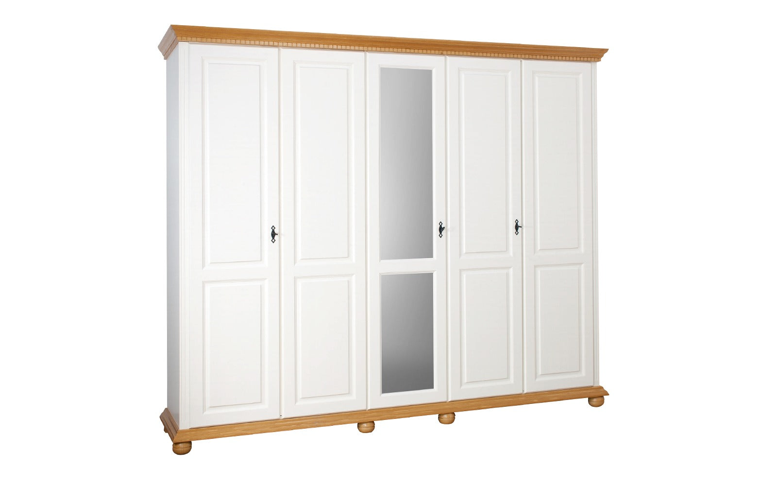 Dulap cu 5 usi Bavaria, Alb-Natur Arboteca