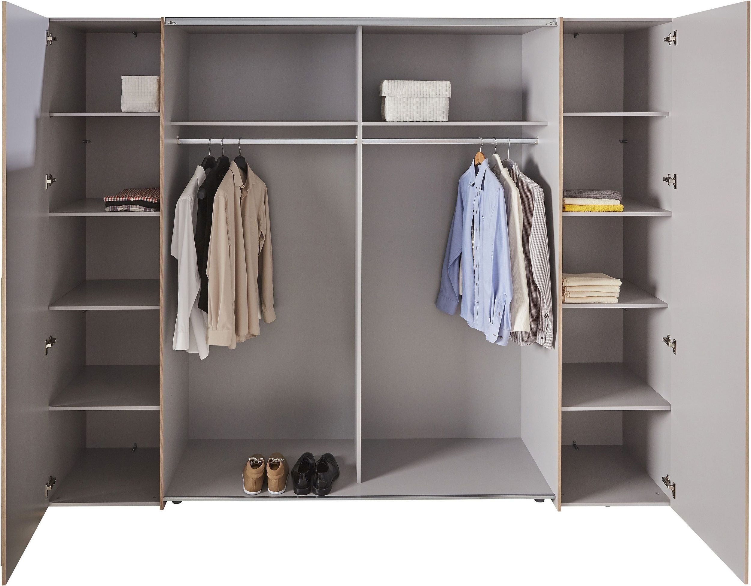 Dulap Narago , Gri-Stejar , 270 cm latime Arboteca