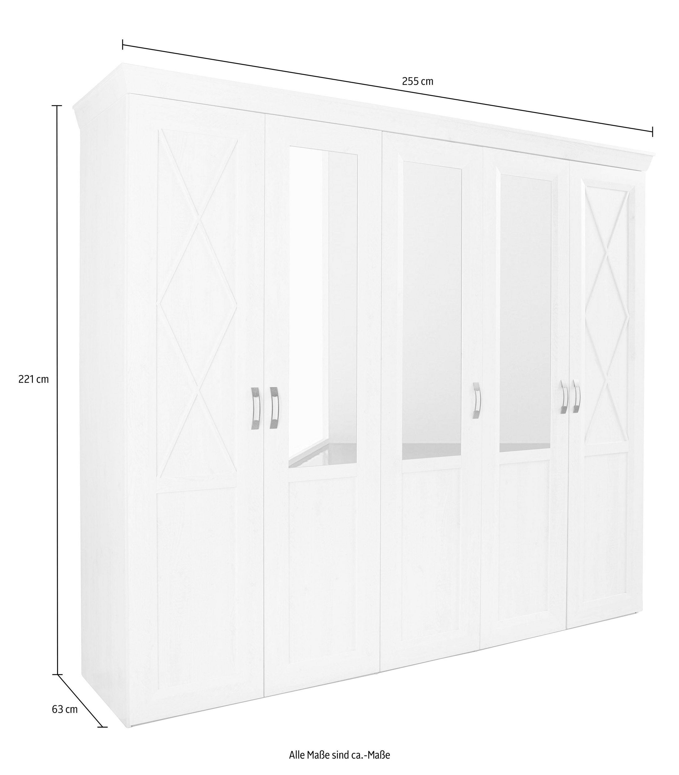 Dulap cu cinci usi si Oglinda Kashmir , 255 cm latime Arboteca