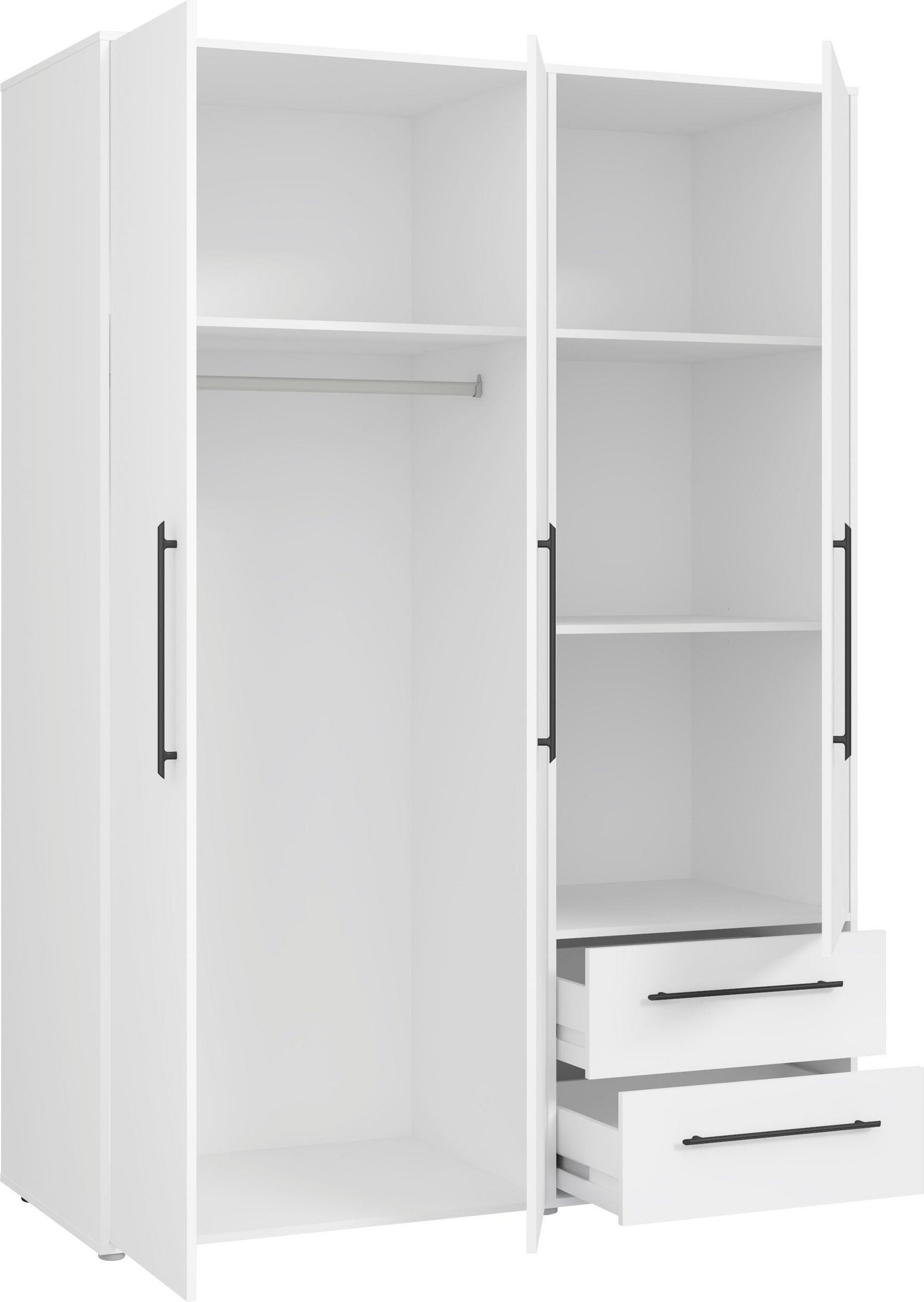 Dulap cu trei usi Tendency , Alb , 144.4 cm latime Arboteca