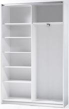 Dulap cu usi glisante Heimo , Alb , 125 cm latime , 38 cm adancime Arboteca