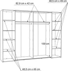 Dulap Narago , Gri-Stejar , 270 cm latime Arboteca