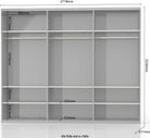 Dulap cu usi glisante Piano vopsit UV, lucios, cu functie de inchidere soft, 272 cm latime Arboteca