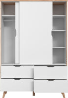 Dulap cu usi glisante si sertare Vankka , 140 cm latime Arboteca