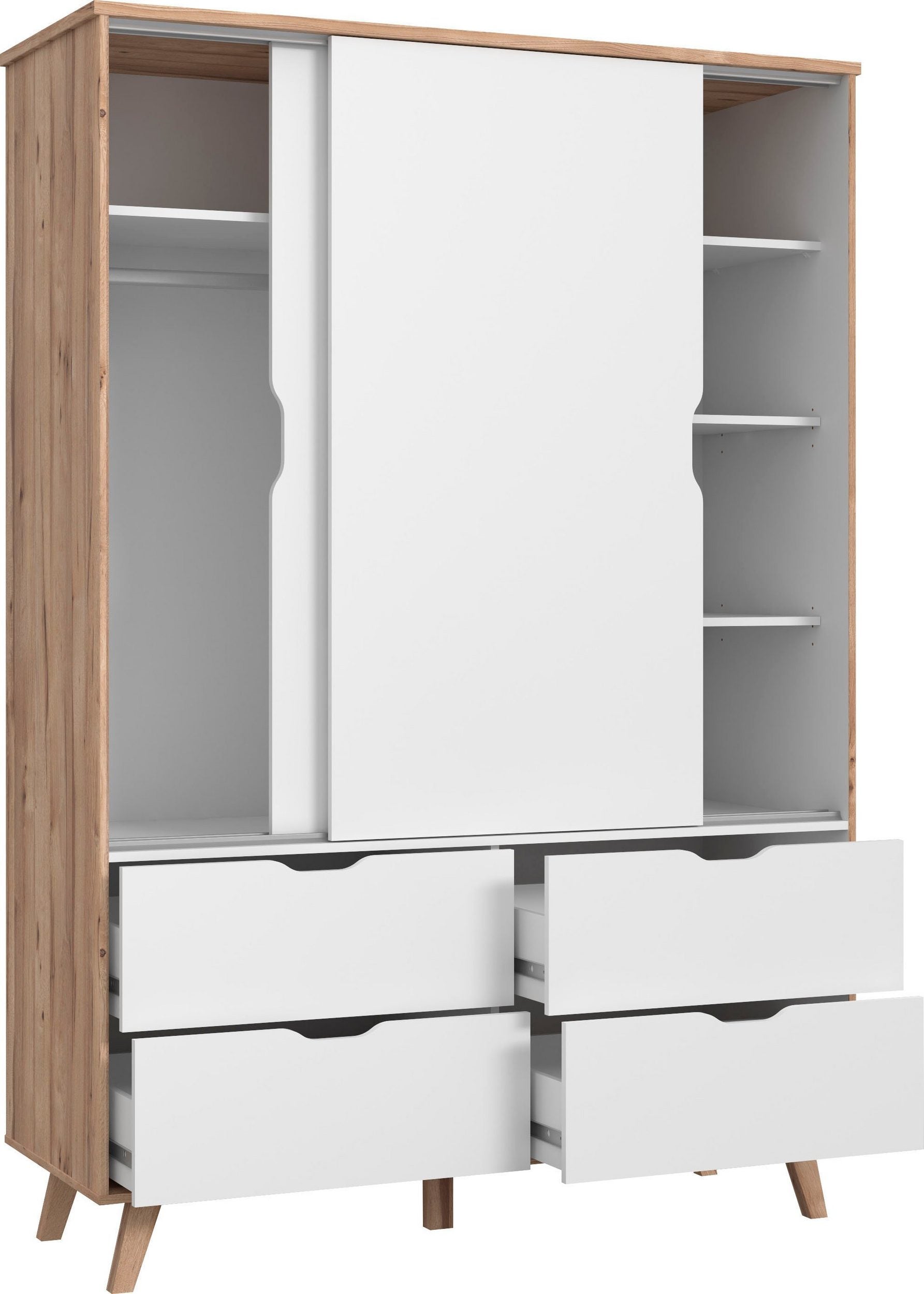 Dulap cu usi glisante si sertare Vankka , 140 cm latime Arboteca