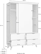 Dulap cu usi glisante si sertare Vankka , 140 cm latime Arboteca