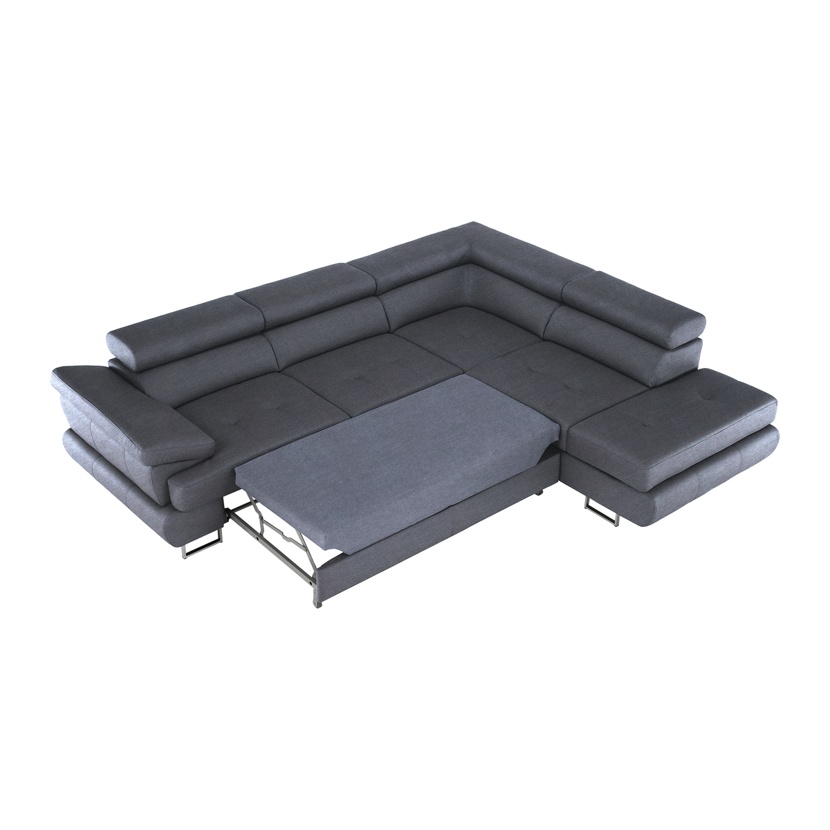 Set canapea cu spațiu de depozitare COMO, gri, pe dreapta, 275x225x71 cm Kondela